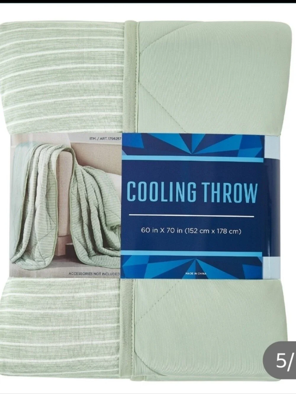 Cooling Throw Light Green Quilted Throw 60x 70